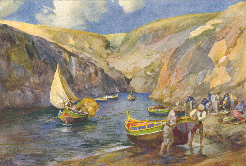 MALTA. Wied Iz-Zurriek (Dingli) 1927 old vintage print picture